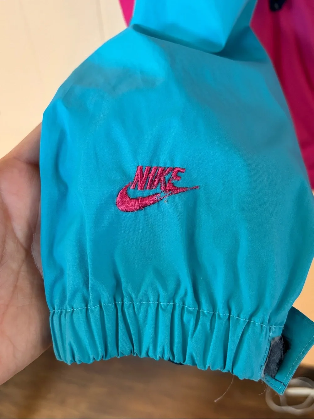 Vintage Nike ACG Mens Pink & Teal Hooded Anorak Jacket